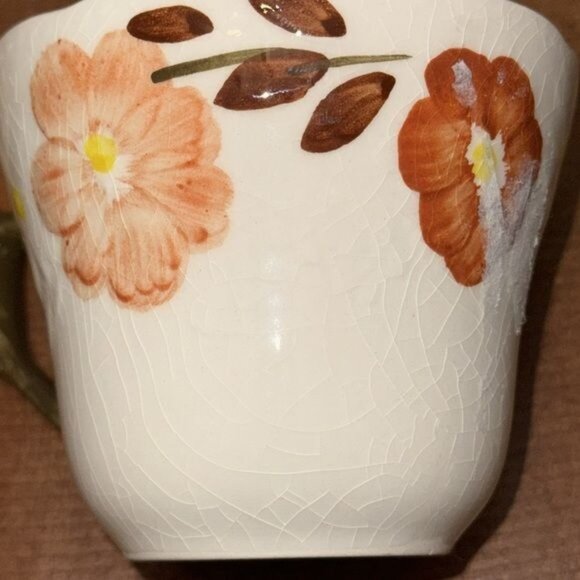 Set Of 3 Cameo Florals Oven To Table Ceramic Mugs With Peach Blossom Design - Picture 6 of 14